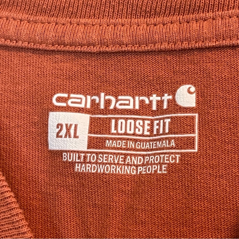 Carhartt Orange Heavyweight Henley Short Sleeve Tee View 4